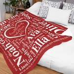Couverture en Flanelle Personnalisée avec Nom et Texte Super Douce Cadeau de Fête des Mères pour Femme Grands-Parents