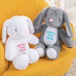Jouet Lapin en Peluche Personnalisé avec Nom Cadeau Fête de Pâques pour Enfant Nouveau-né