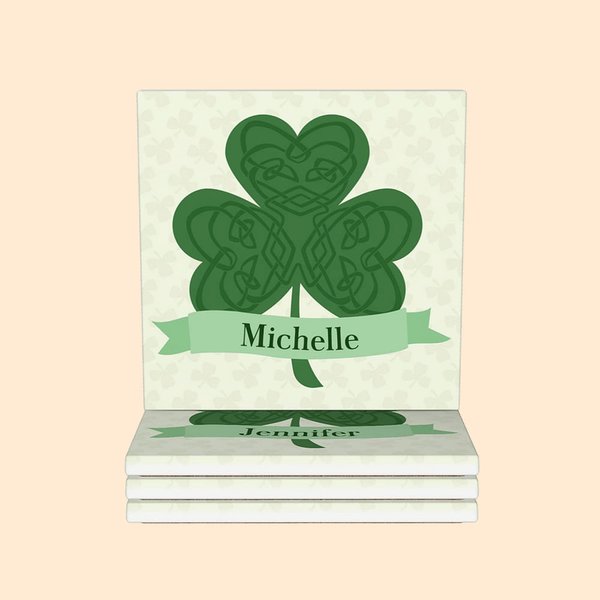 Four Leaf Clover Coaster Set St. Patrick's Day Gift
