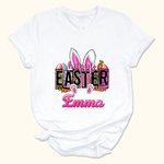 Personlig Bunny påskägg morötter Baby Onesie T-shirt Baby Shower påskpresent för familj barn ny förälder