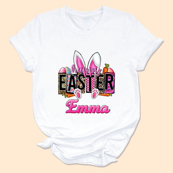 Personlig Bunny påskägg morötter Baby Onesie T-shirt Baby Shower påskpresent för familj barn ny förälder