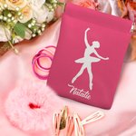 Personalizzato Ballerina Silhouette PU Pelle Piccolo Squeeze Pouch impermeabile Auto chiusura Storage Bag con nome Regalo di compleanno per lei