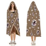 Personalised Cute Pet Paw Bone Print Photo Blanket Hat with Name Birthday Christmas Memorial Gift for Pet Lover