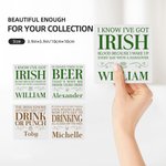 Lot de 2 Sous-verres Carrés en Céramique Personnalisés avec Nom et Citations Irlandaises Cadeau de Pendaison de Crémaillère pour les Celtes Famille