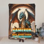 Couverture en Flanelle ou Sherpa Personnalisée avec Nom Motif Dragon de Lecture Cadeau d'Anniversaire pour Amateur de Lecture