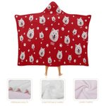 Personalised Cute Pet Paw Bone Print Photo Blanket Hat with Name Birthday Christmas Memorial Gift for Pet Lover