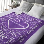Couverture en Flanelle Personnalisée avec Nom et Texte Super Douce Cadeau de Fête des Mères pour Femme Grands-Parents