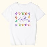 Personalisierte bunte Osterei-T-Shirt mit Namen Ostern Geschenk für Kinder
