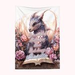 Couverture en Flanelle ou Sherpa Personnalisée avec Nom Thème de Lecture Motif de Dragon Cadeau d'Anniversaire pour Amateur de Lecture