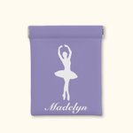 Personalizzato Ballerina Silhouette PU Pelle Piccolo Squeeze Pouch impermeabile Auto chiusura Storage Bag con nome Regalo di compleanno per lei