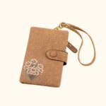 Personalized Birth Flower Bouquet Leather Tri-Fold Wristlet Wallet with Card Holder Birthday Bridal Party Gift for Her