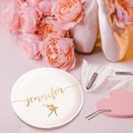 Personalisierte Tanz Ballerina Keramik Schmuck Ring Dish mit Namen Geburtstag Hochzeit Geschenk für sie