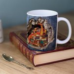 Personalizada 3D Libro Dragón Taza de Cerámica con Nombre 11oz/15oz Taza de Café Regalo de Cumpleaños para Lectores Amantes del Dragón