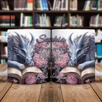 Tazza in ceramica con nome personalizzata Floral Book Dragon, tazza di caffè da 11oz/15oz, regalo di compleanno per gli amanti dei libri e dei draghi.
