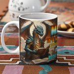 Personalised Book Dragon Ceramic Mug with Name 11oz/15oz Coffee Cup Birthday Gift for Readers Dragon Lovers