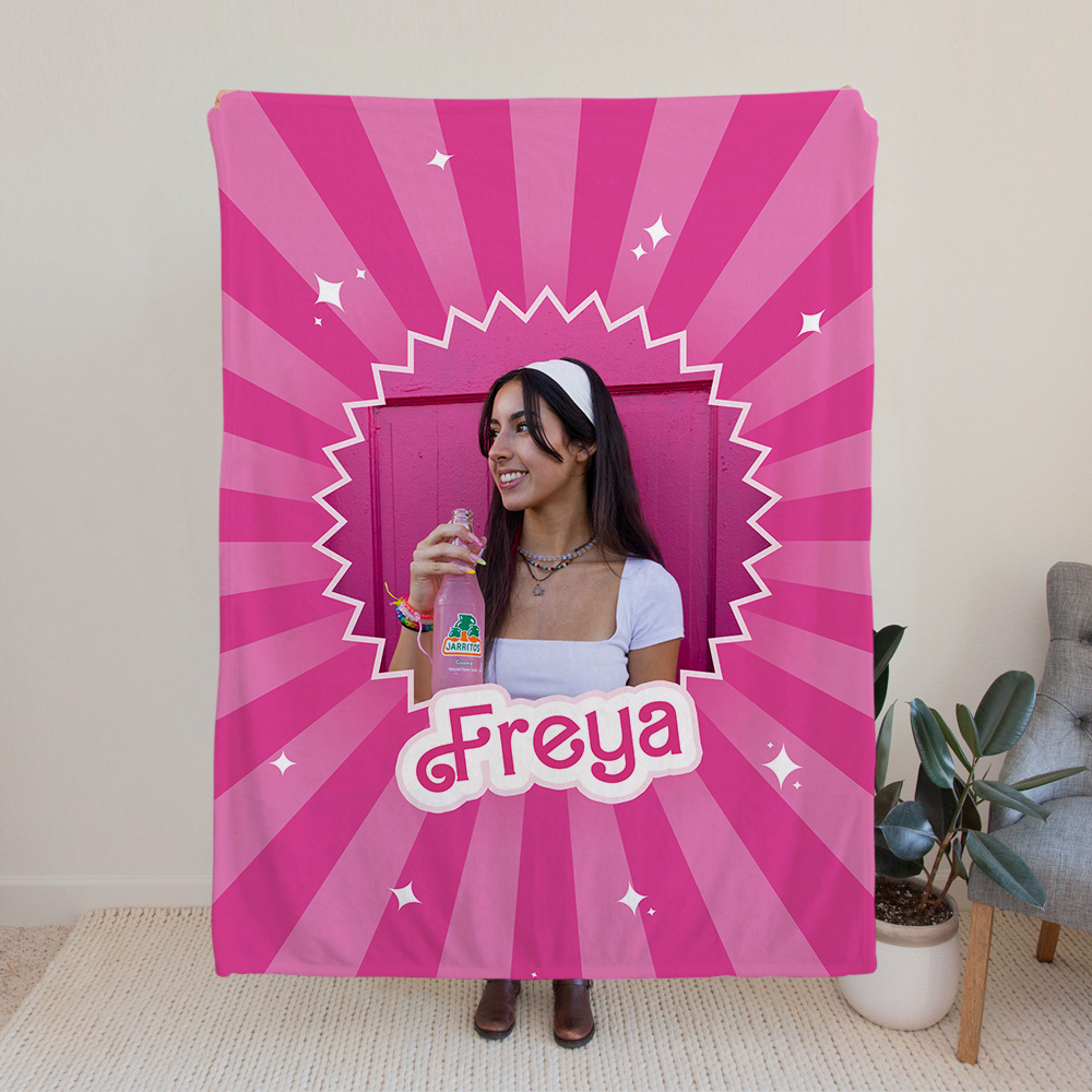 Couverture polaire douce personnalisée avec photo et nom Cadeau d'anniversaire pour femme enfants