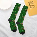 Personalised Four Leaf Clover Socks with Name and Image St. Patrick's Day Gift for Irish Family Friend