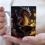 Personalised Book Dragon Ceramic Mug with Name 11oz/15oz Coffee Cup Birthday Gift for Readers Dragon Lovers