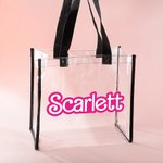 Personalized Waterproof Pink Dolly Font Clear Tote Bag with Name and Letter Birthday Bridesmaid Gift for Her