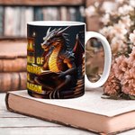 Personalised Book Dragon Ceramic Mug with Name 11oz/15oz Coffee Cup Birthday Gift for Readers Dragon Lovers
