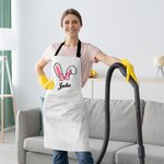 Grembiule impermeabile regolabile personalizzato con orecchie da coniglietto con tasca e nome Regalo di Pasqua per una coppia di famiglie