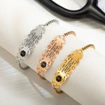 Bracelet d'Alerte Médicale Bracelet d'Urgence Personnalisé avec Texte Gravé Cadeau pour Homme Femme