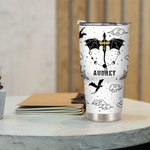 Verre personnalisé Dragon Starry Sky 30oz avec couvercle et brosse de nettoyage pour la paille Cadeau d'anniversaire pour le lecteur amoureux des drag