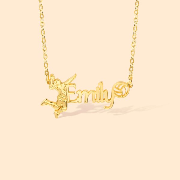 Gepersonaliseerde Vrouwen Volleybal Sport Ketting met Naam Verjaardag Sieraden Gift voor Volleybal Liefhebbers