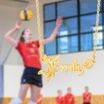 Gepersonaliseerde Vrouwen Volleybal Sport Ketting met Naam Verjaardag Sieraden Gift voor Volleybal Liefhebbers