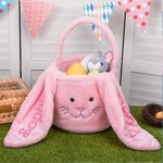 Panier de Pâques Personnalisé avec Nom sur Oreilles Longues de Lapin Cadeau de Pâques pour Chasse aux Oeufs pour Enfants