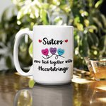 Gepersonaliseerde Friends Are Tied Together With Heartstrings Keramische Mok met 2-6 Namen Beste Vriendschap Kerst Verjaardagscadeau voor Zussen Besties