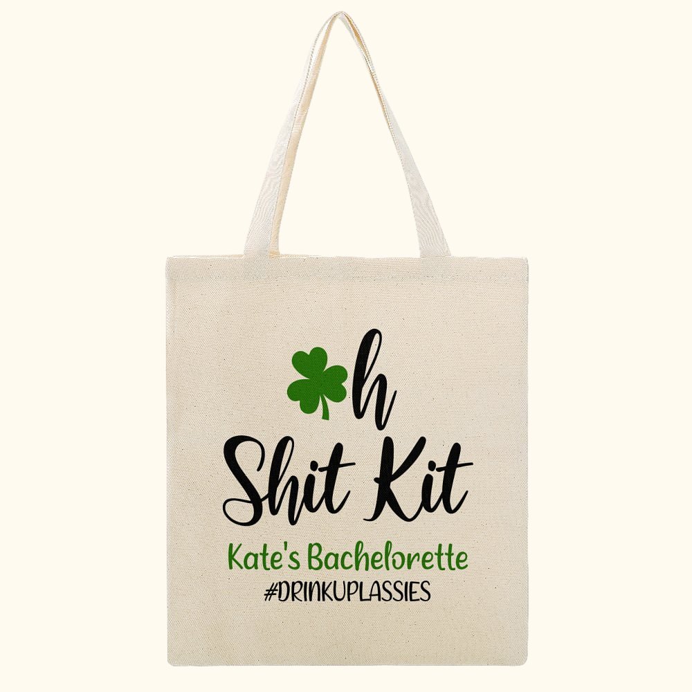 Sac à Dos en Toile Personnalisé avec Nom Cadeau d'Enterrement de Vie de Jeune Fille pour les Femmes pour la Fête de la Saint Patrick