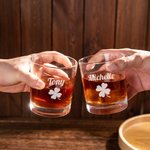 Gepersonaliseerde Lucky Four Leaf Clover 10oz Whiskeyglazen met naam t. Patrick's Day Verjaardagscadeau voor mannen drankliefhebber
