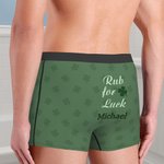 Frote personalizado para la suerte Trébol de cuatro hojas Boxer Brief cita divertida ropa interior Día de San Patricio regalo de cumpleaños para los h