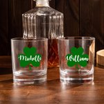 Verre à whisky 10oz personnalisé avec nom Anniversaire St. Patrick's Day Cadeau pour hommes femmes