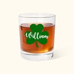 Verre à whisky 10oz personnalisé avec nom Anniversaire St. Patrick's Day Cadeau pour hommes femmes
