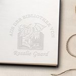 Personalisiertes Buchpräger Prägestempel Siegel Bücherwurm Buch Drache aus der Bibliothek Geschenk für Buchliebhaber