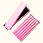 Personalised Fashion Doll Theme Box of 12 HB Pencils with Name and Rubber Pink Stationery Set Back to School Gift for Kids Girls