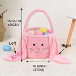 Cestino di Pasqua personalizzato con coniglietto peloso dalle orecchie lunghe con nome glitterato Regalo di caccia alle uova di Pasqua per bambini