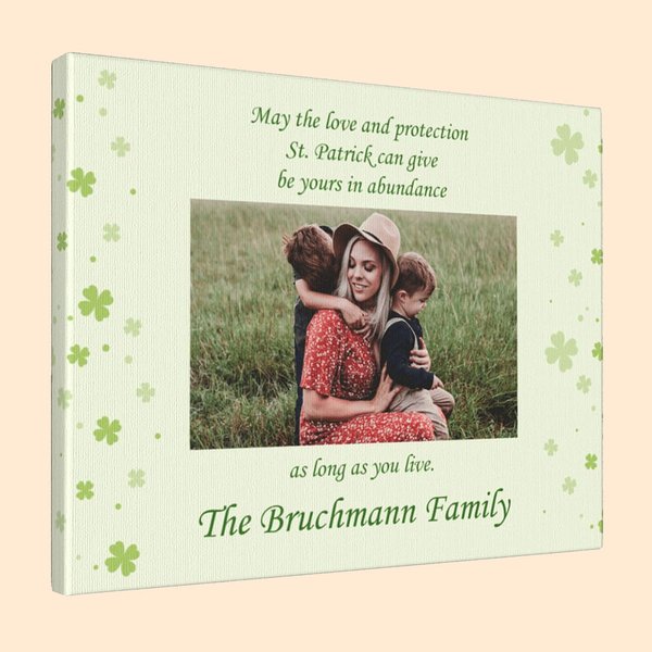 Irish Blessing Four Leaf Clover Canvas Wall Art