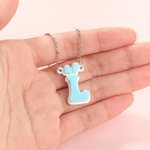 Collar personalizado de orejas de conejo en acrílico de colores con iniciales Cumpleaños Pascua Decoración Regalo para niños