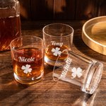 Gepersonaliseerde Lucky Four Leaf Clover 10oz Whiskeyglazen met naam t. Patrick's Day Verjaardagscadeau voor mannen drankliefhebber