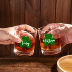 Verre à whisky 10oz personnalisé avec nom Anniversaire St. Patrick's Day Cadeau pour hommes femmes