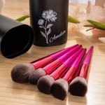 Gepersonaliseerde Geboortebloem 18 stuks make-up kwastenset met opbergdoosje voor op reis Verjaardag Moederdag cadeau voor vrouwen