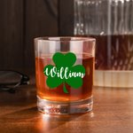 Verre à whisky 10oz personnalisé avec nom Anniversaire St. Patrick's Day Cadeau pour hommes femmes