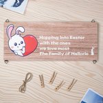 Personalized Cute Bunny Wall Decor Hanging Photo Display Frame with Family Name Easter Day Gift for Family