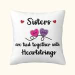 Personalized Sisters and Friends Heartstrings Cushion Throw Pillow Cover Christmas Home Decor Friendship Gift for Friends Besties