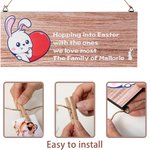 Personalized Cute Bunny Wall Decor Hanging Photo Display Frame with Family Name Easter Day Gift for Family