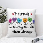Personalized Sisters and Friends Heartstrings Cushion Throw Pillow Cover Christmas Home Decor Friendship Gift for Friends Besties