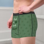 Frote personalizado para la suerte Trébol de cuatro hojas Boxer Brief cita divertida ropa interior Día de San Patricio regalo de cumpleaños para los h